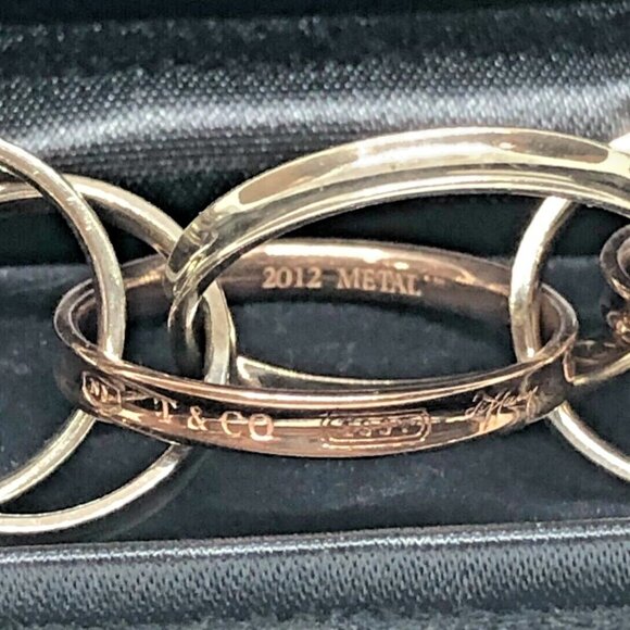 Tiffany & Co. Silver Rubedo 1837 Interlocking Circle Bracelet 8.5" - Picture 9 of 11